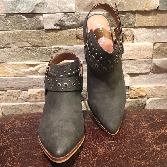 Sale ASH BLUE/GRAY EMBELLISHED SLING BACK - Picture 3 of 13